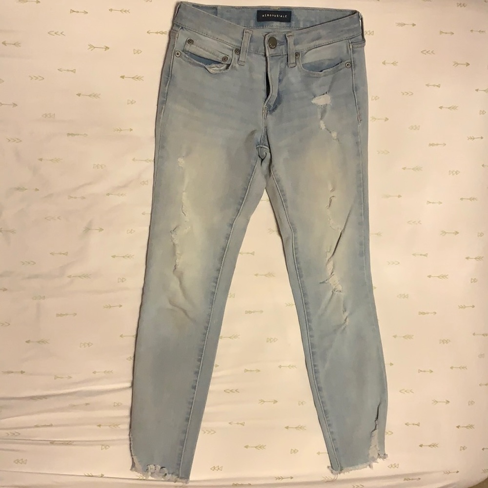 Aeropostale Faded Ripped Skinny Jeans